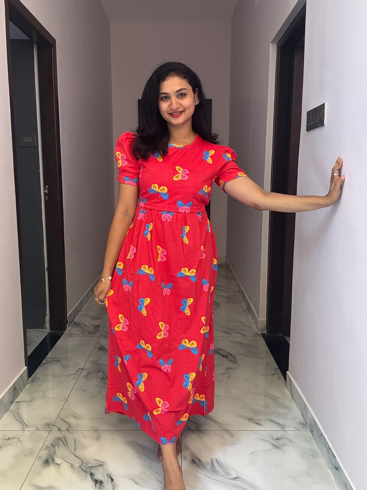 Zipless maternity and feeding wear - Full Length red cl 🦋