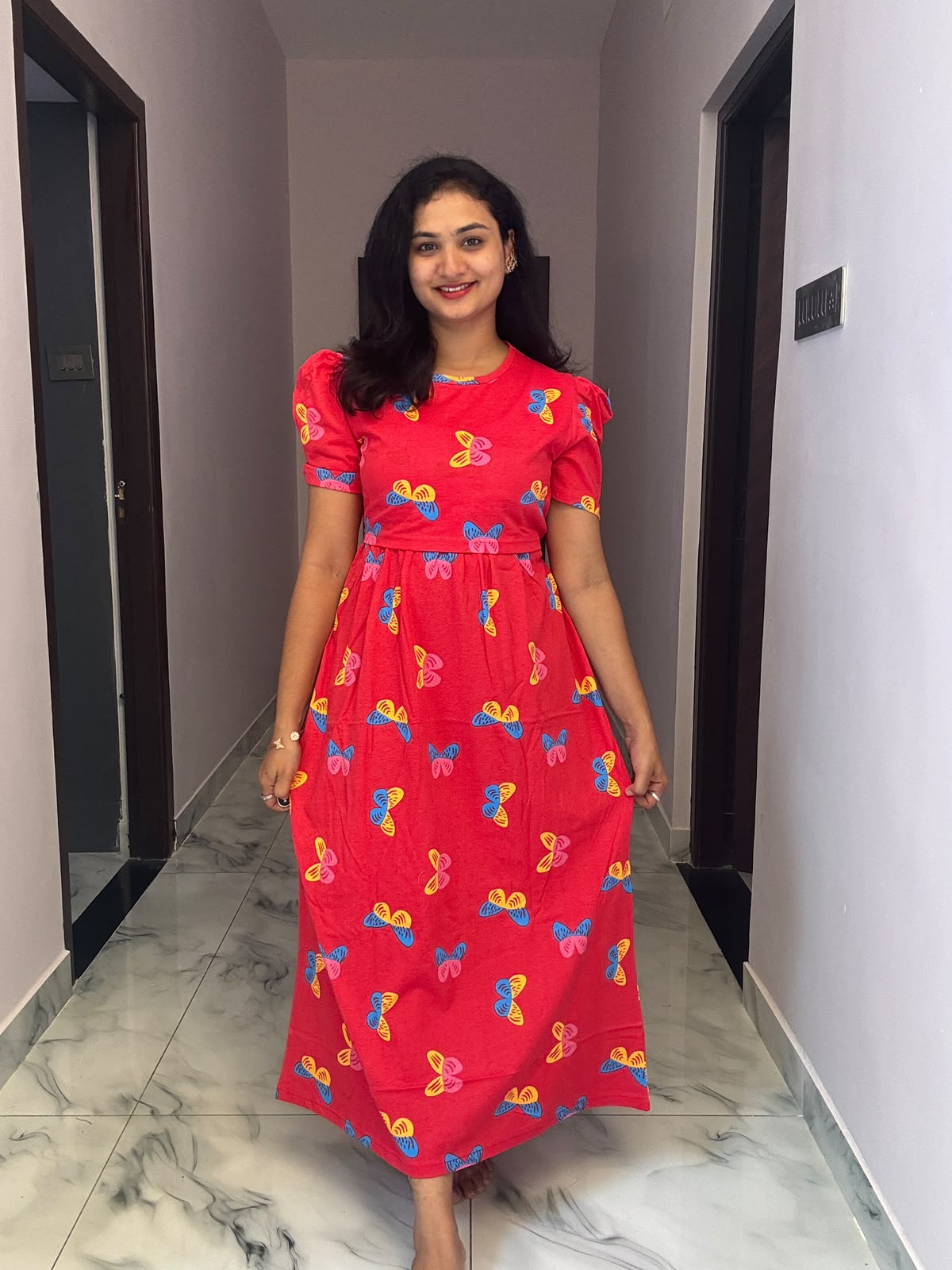 Zipless maternity and feeding wear - Full Length red cl 🦋