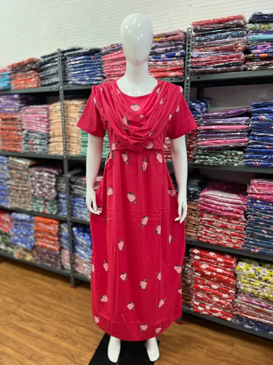 Shawl Type Zipless Maternity Wear Full Length ice