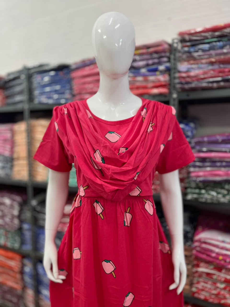 Shawl Type Zipless Maternity Wear Full Length ice