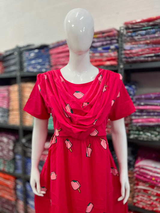 Shawl Type Zipless Maternity Wear Full Length ice