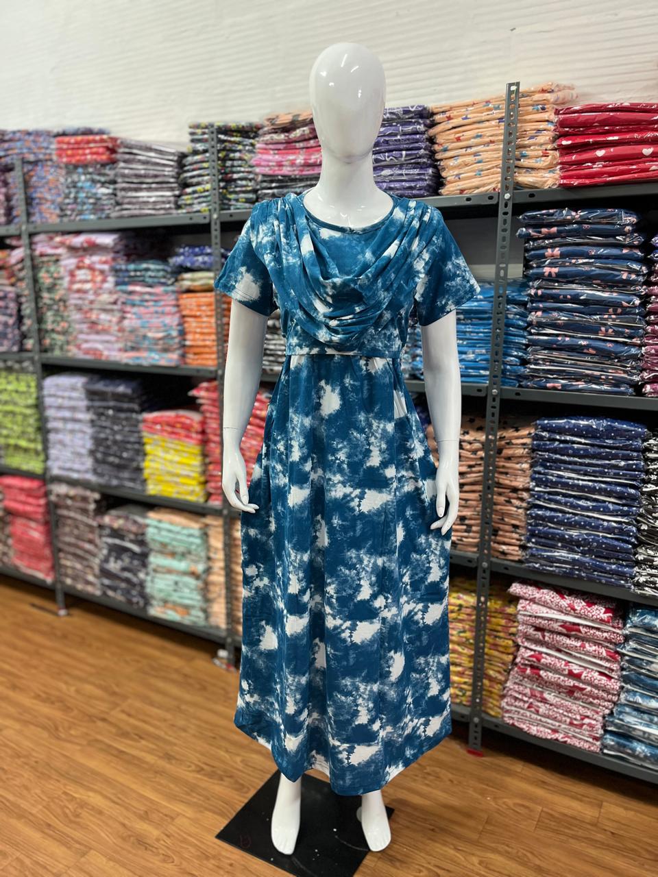 Shawl Type Zipless Maternity Wear Full Length dye