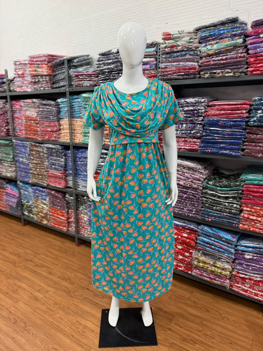 Shawl Type Zipless Maternity Wear Full Length lotus