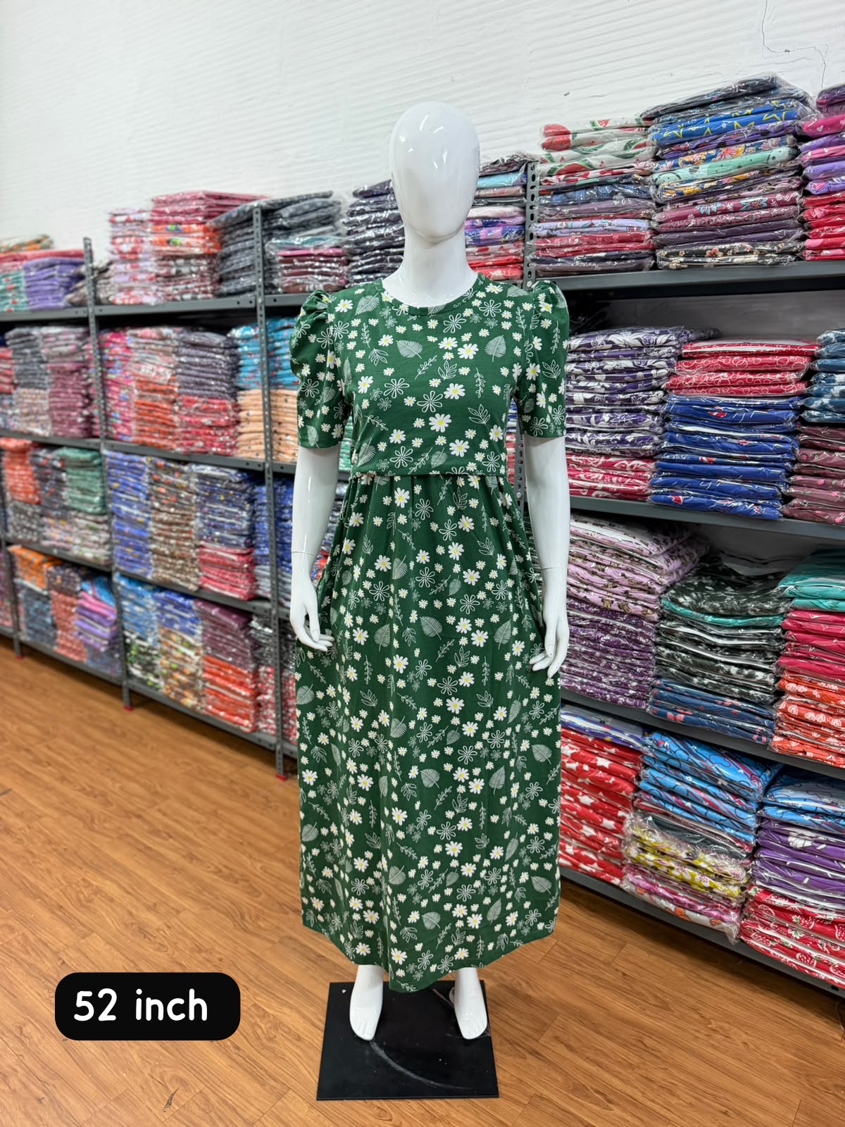 Zipless maternity and feeding wear - Full Length green fleaf