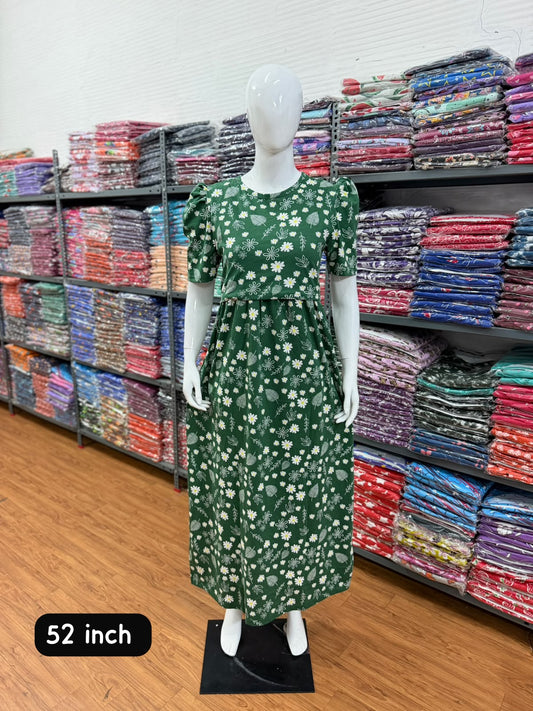 Zipless maternity and feeding wear - Full Length green fleaf
