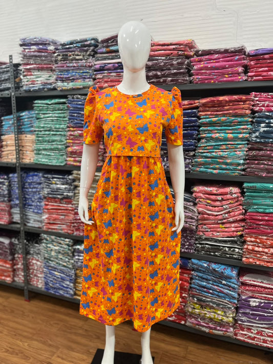 Zipless maternity and feeding wear - ankle length b o butterfly