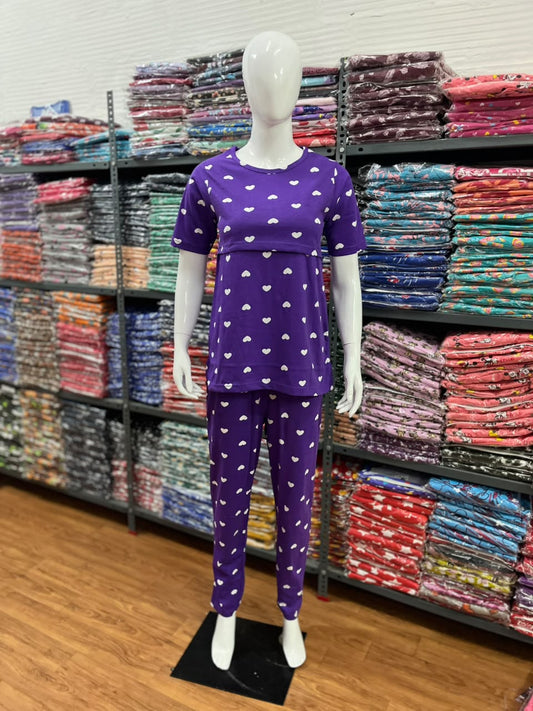 Feeding Co-Ord set @ 399/- Only t shirt purple