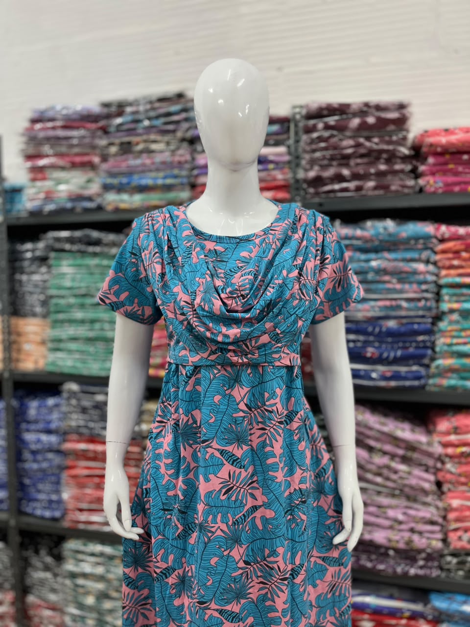 Shawl Type Zipless Maternity Wear Full Length leaf