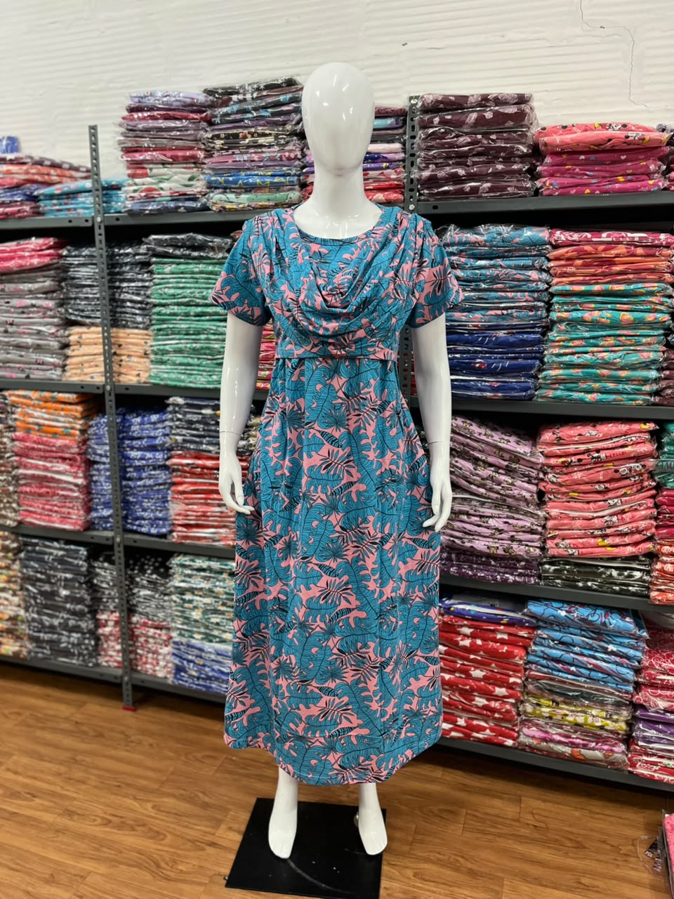 Shawl Type Zipless Maternity Wear Full Length leaf