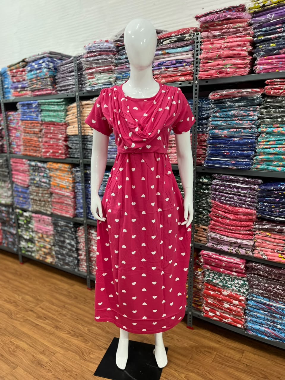 Shawl Type Zipless Maternity Wear Full Length pink h