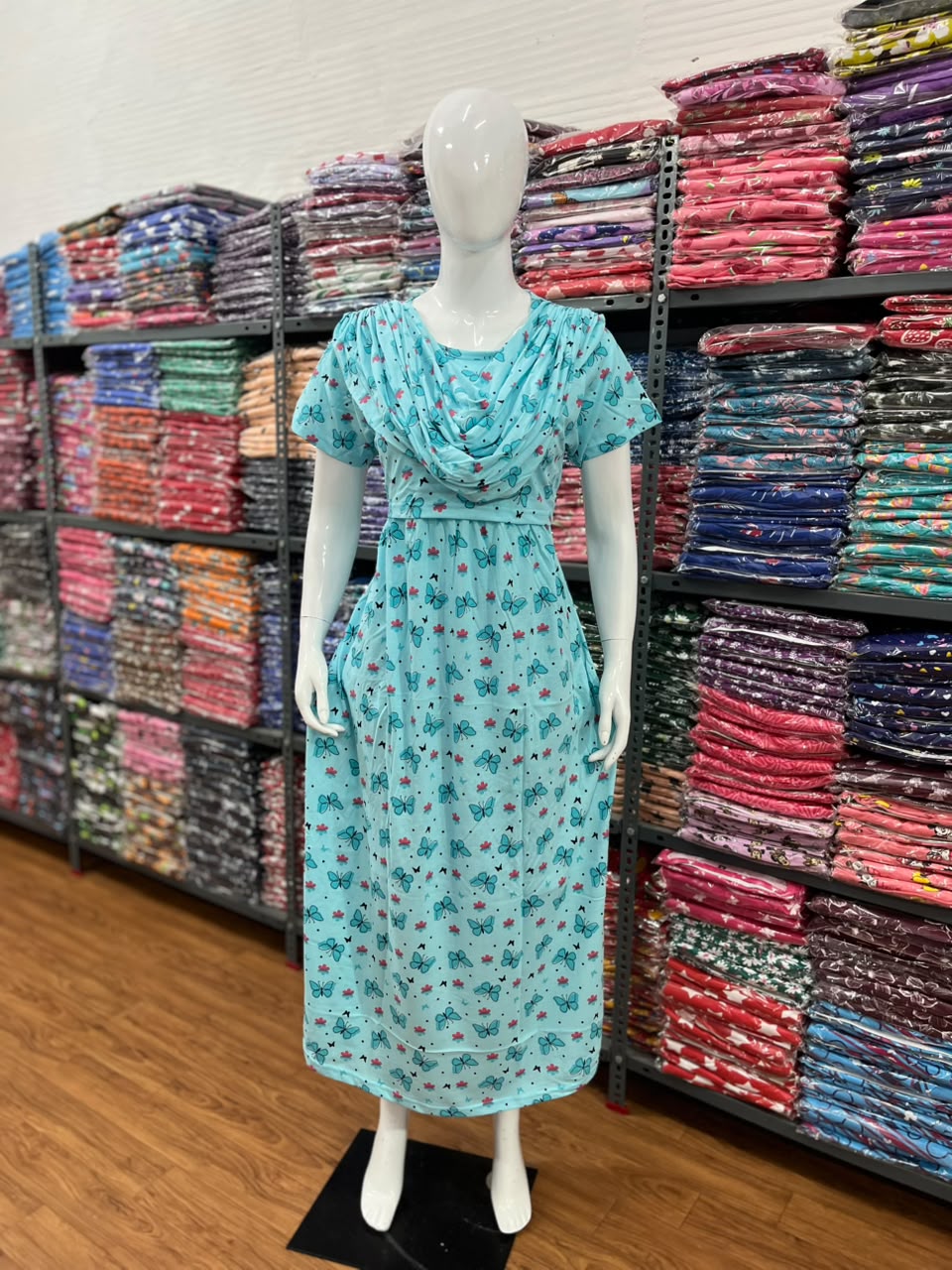 Shawl Type Zipless Maternity Wear Full Length butterfly