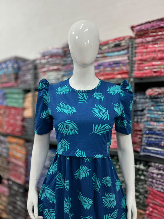 Zipless maternity and feeding wear - Full Length green leaf new