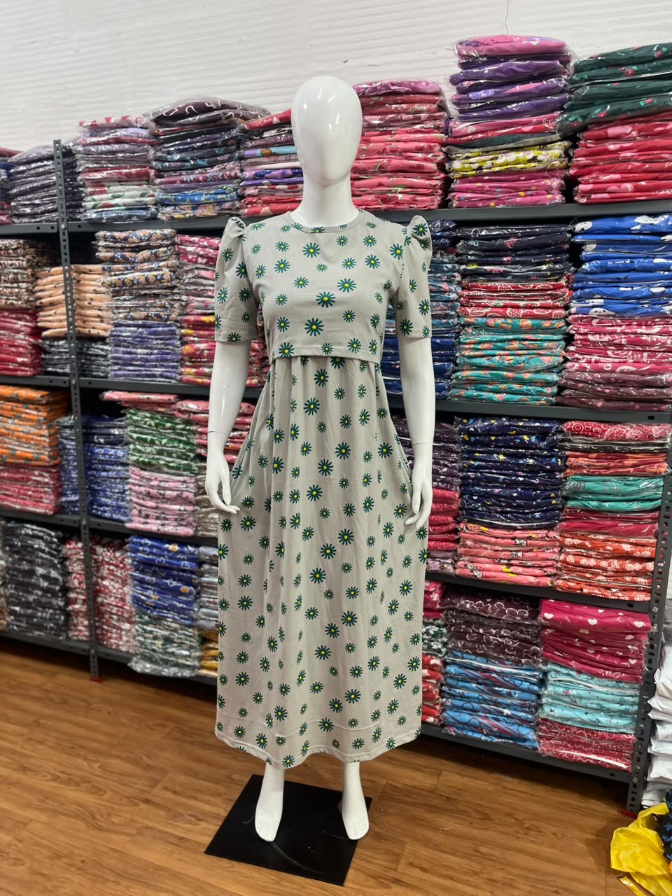 Zipless maternity and feeding wear - Full Length gr flower 🌼