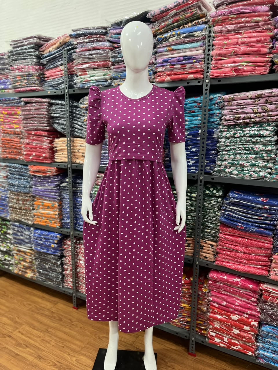 Zipless maternity and feeding wear - ankle length dot